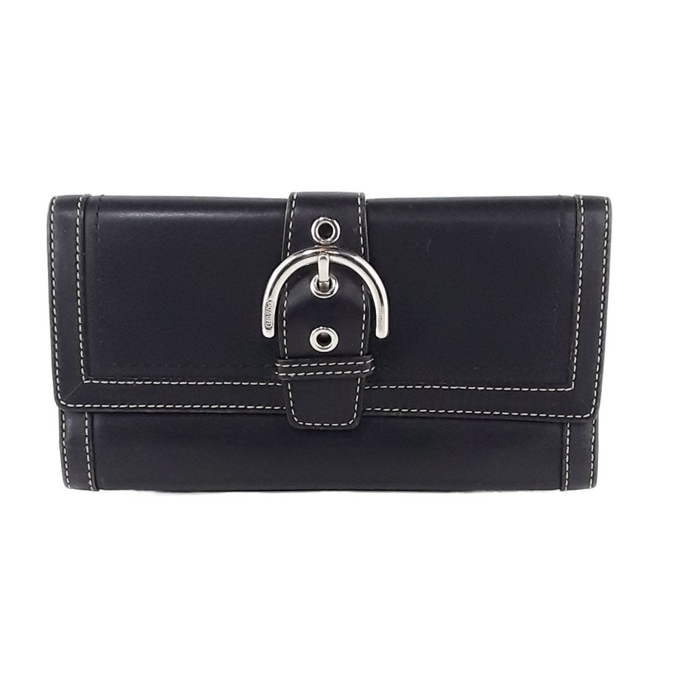 Coach Black Buckle Trifold Envelope Wallet